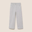 Pantalon large taille haute bleu femme