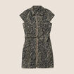 Robe droite zipp&eacute;e vert femme