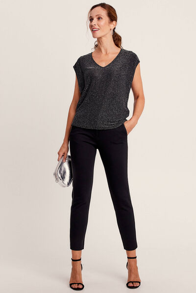 T-shirt manches courtes noir femme