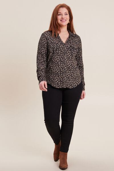 Pantalon léger taille standard 7/8ème noir femme