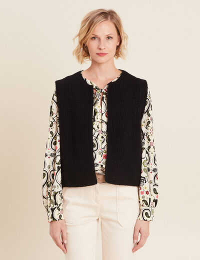 Gilet sans manches noir femme