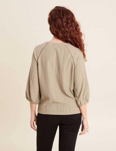 Blouse manches 3/4 vert clair femme