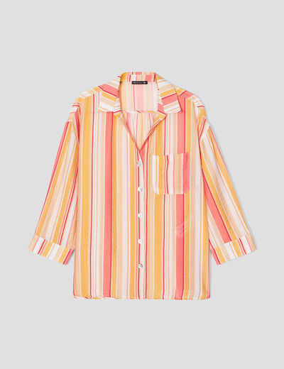 Chemise manches 3/4 multicolore femme