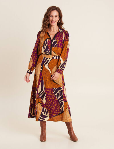 Chemise manches longues multicolore femme
