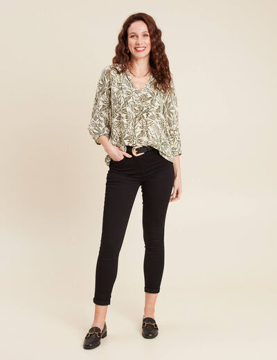Blouse manches 3/4 ecru femme