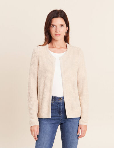 Gilet col rond couleur or femme