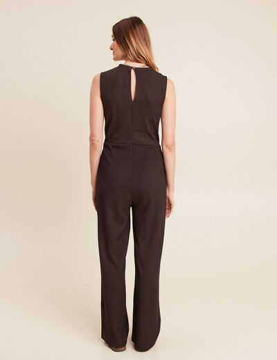 Combinaison pantalon marron foncé femme