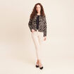 Veste droite doubl&eacute;e noir femme