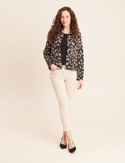 Veste droite doubl&eacute;e noir femme
