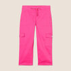 Pantacourt droit poches c&ocirc;t&eacute;s rose fushia femme