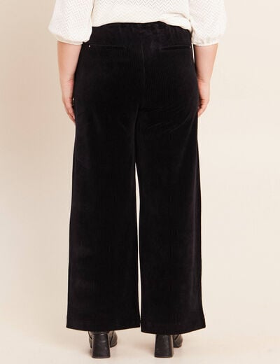 Pantalon en velours noir femme