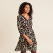 Robe &eacute;vas&eacute;e fluide noir femme