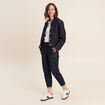 Pantalon mom 7/8&egrave;me en coton denim brut femme