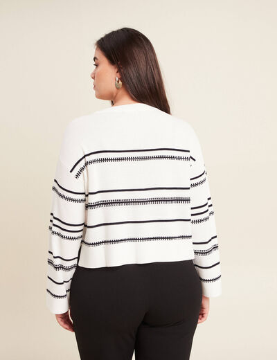 Pull manches longues blanc femme