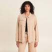 Surchemise boutonnée brodée sable femme