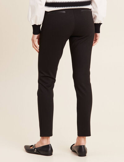 Pantalon tregging taille basculée noir femme