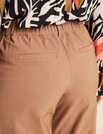 Pantalon large 7/8ème marron femme
