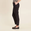 Pantalon flou ceinturé noir femme