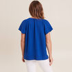 Blouse manches courtes bleu electrique femme