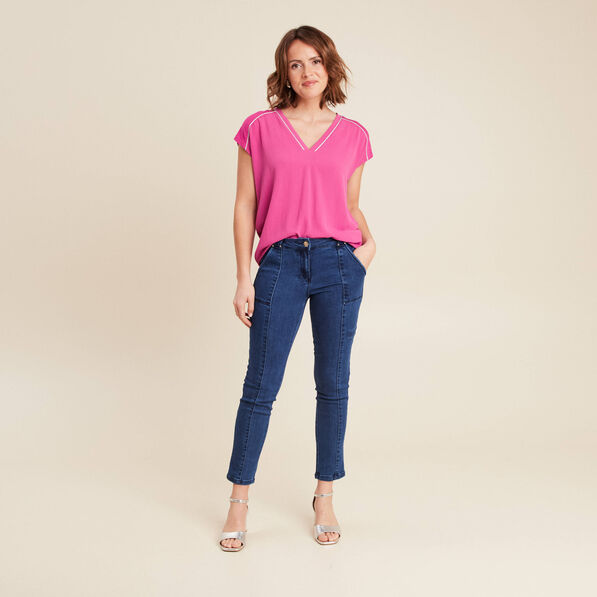 t shirt manches courtes violet femme T-shirt manches courtes violet femme