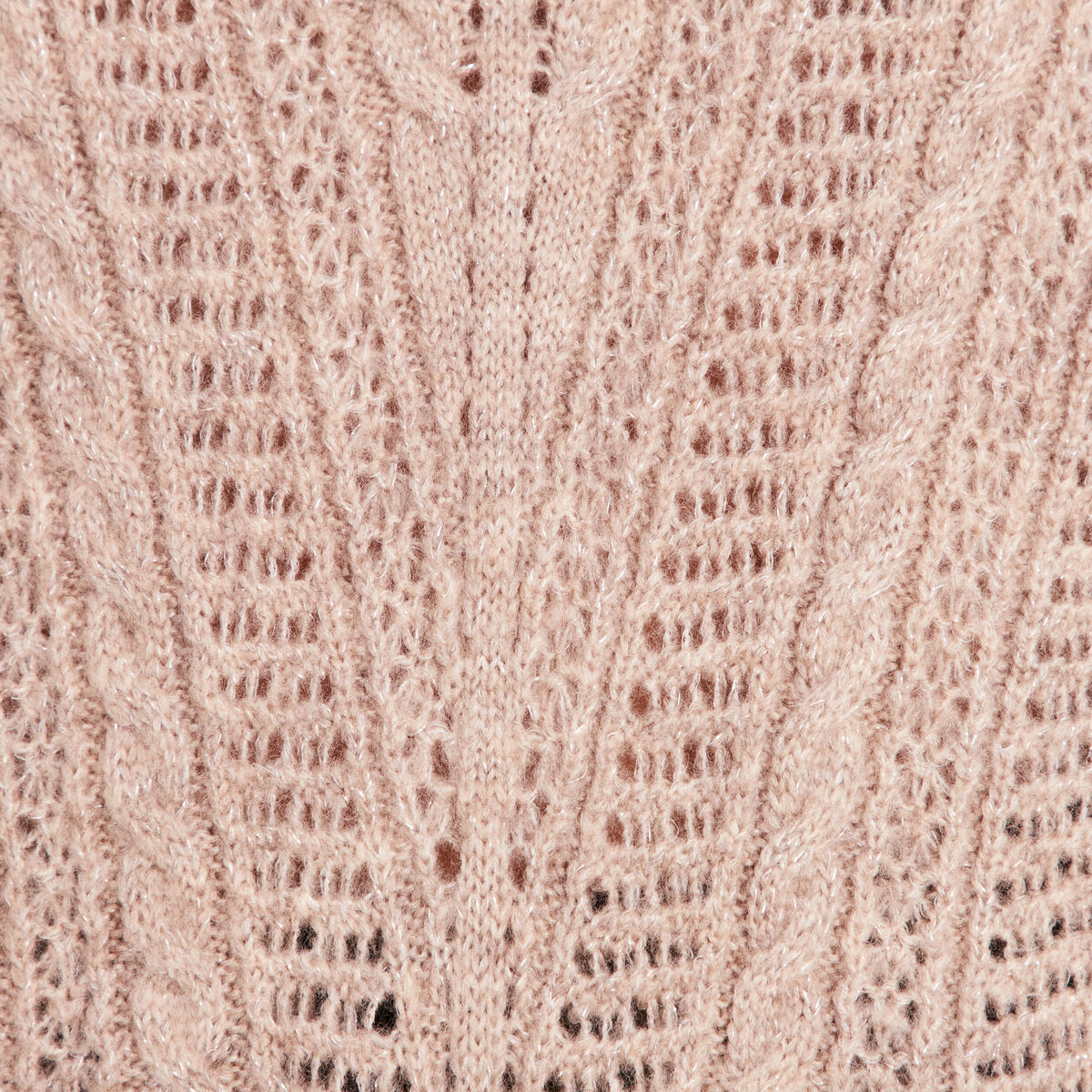 Pull col V manches longues taupe femme