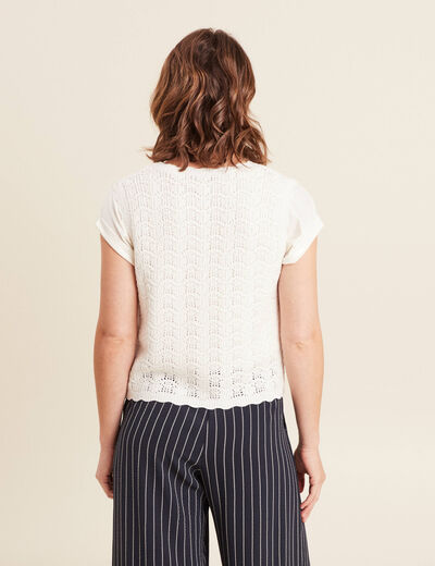 Gilet sans manches blanc femme