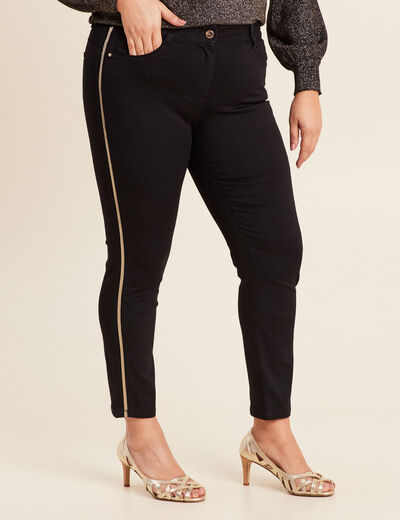 Pantalon ajusté sequins noir femme