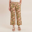 Pantalon large 7/8ème vert kaki femme