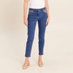 Jean ajust&eacute; 7/8&egrave;me taille bascul&eacute;e denim stone femme