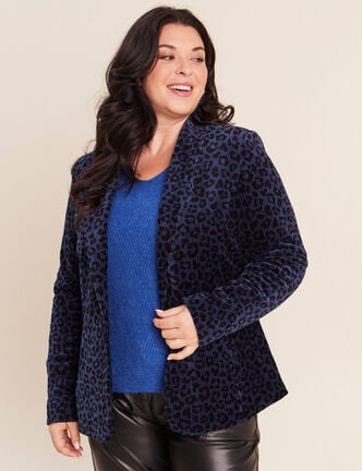 Veste tailleur velours bleu femme