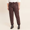 Pantalon coupe mom 7/8&egrave;me marron fonc&eacute; femme