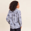 Chemise droite manches longues bleu fonc&eacute; femme