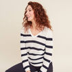 Pull manches longues ajouré ecru femme