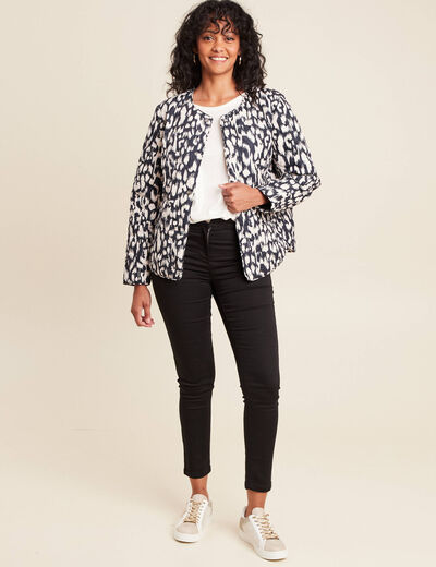 Doudoune sans col doublée noir femme