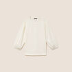 Blouse droite col rond manches 3/4 ecru femme
