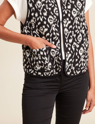 Gilet droit court sans manches noir femme
