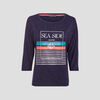 T shirt manches 34 bleu fonce femme