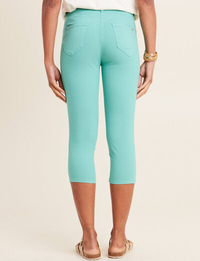 Pantacourt droit taille standard vert émeraude femme
