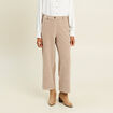 Pantalon loose en velours beige femme