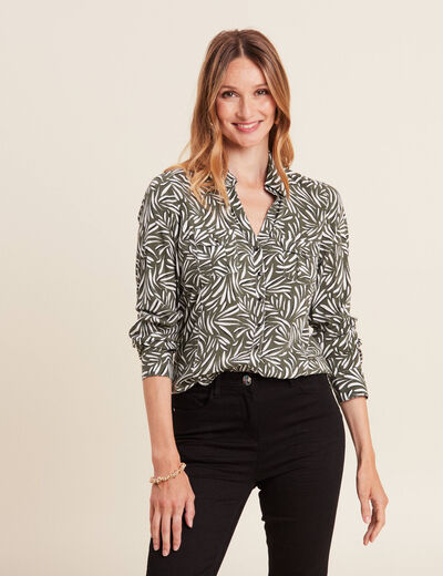 Chemise manches longues vert femme