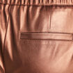 Pantalon ample simili cuir couleur cuivre femme
