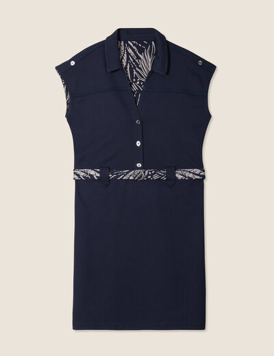Robe droite réversible bleu foncé femme