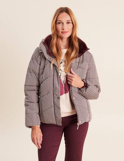 Doudoune capuche manches longues multicolore femme