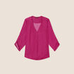 Blouse manches 3/4 violet femme