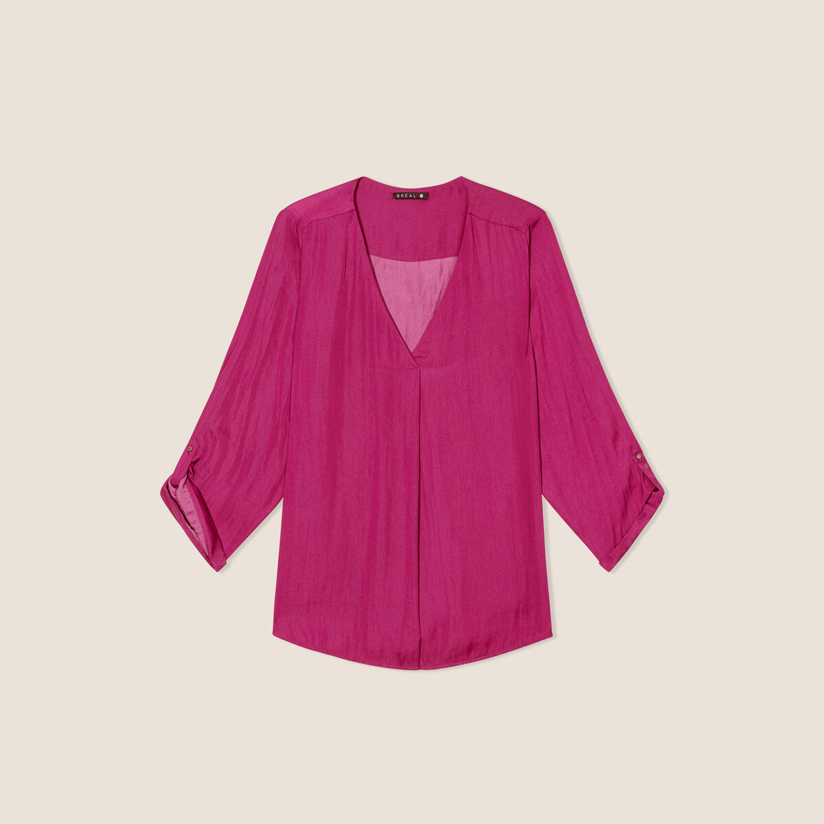 Blouse manches 3/4 violet femme