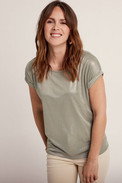 T-shirt manches courtes vert clair femme