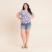 T-shirt manches courtes bleu femme