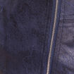 Veste droite zipp&eacute;e bleu fonc&eacute; femme