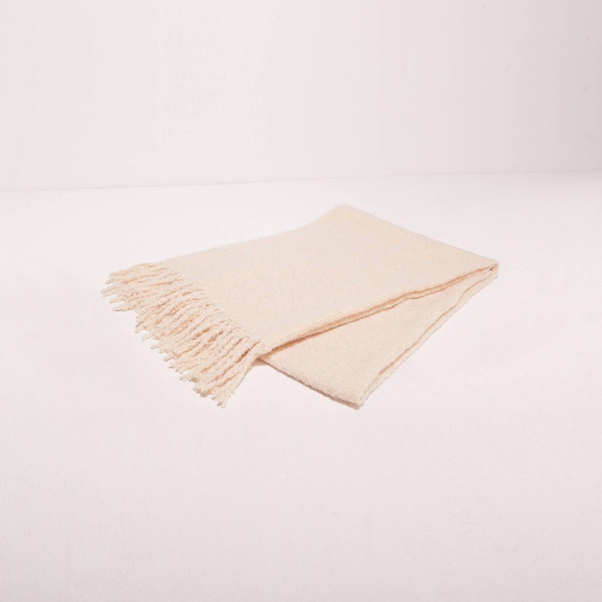 Écharpe à franges creme femme
