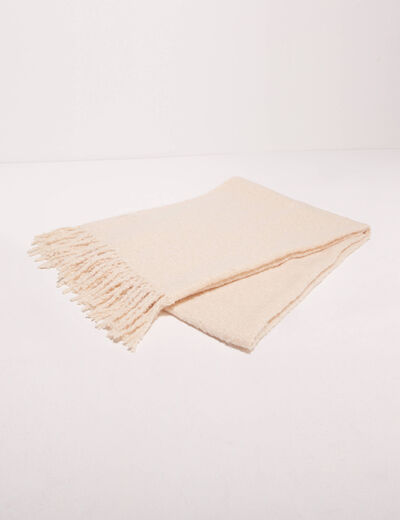 Écharpe à franges creme femme